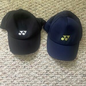 2x Yonex Hats in Black and Navy Blue